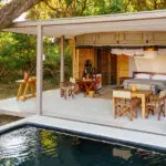 The tents each have a private pool.