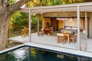 The tents each have a private pool.