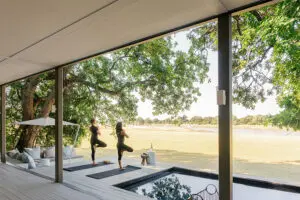 Yoga mats available for in-room workouts.