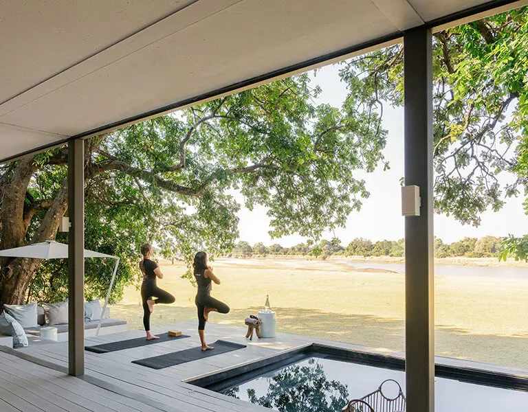 Yoga mats available for in-room workouts.