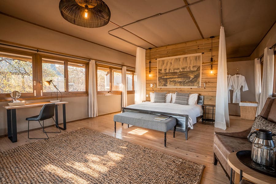 Toka Leya bedroom interior.