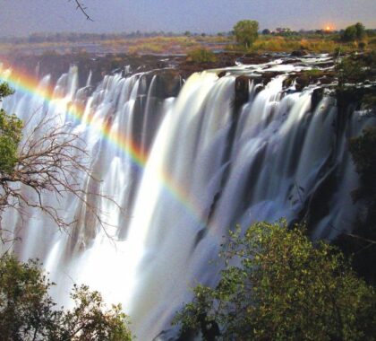 Feel the sprays of the Victoria Falls.