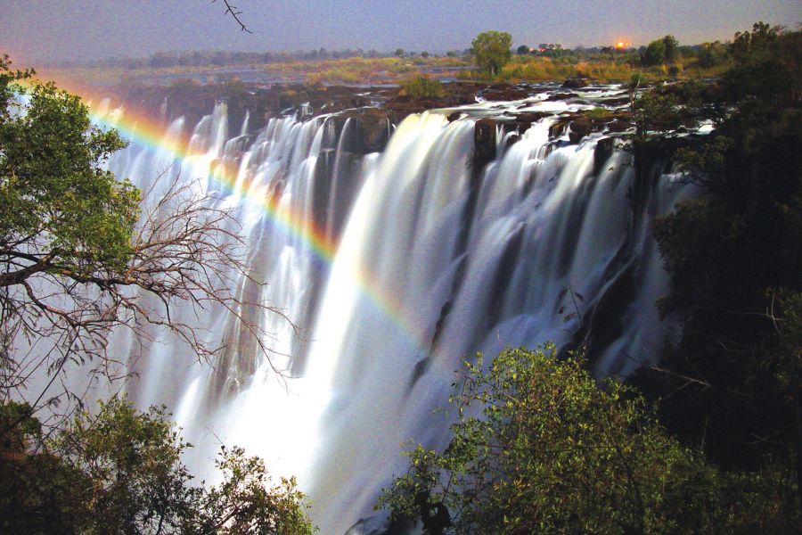 Feel the sprays of the Victoria Falls.