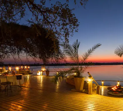 Enjoy excuisite dining on the deck.