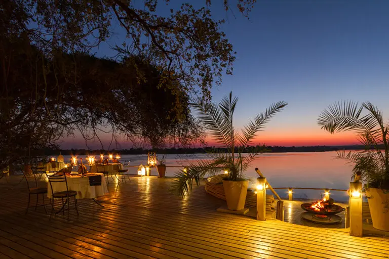 Enjoy excuisite dining on the deck.