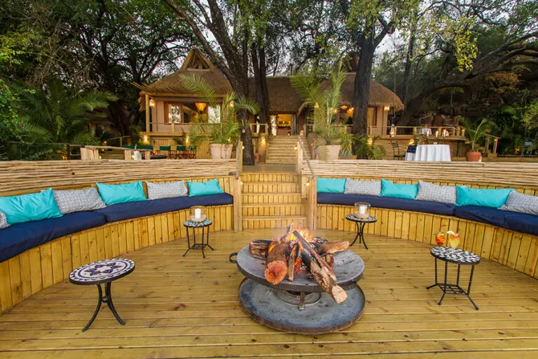 Warm and cosy by the boma.