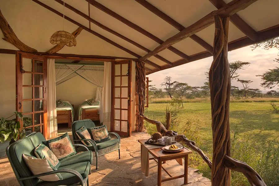 Looking out over the bush from a veranda at Mara Bush House | Go2Africa