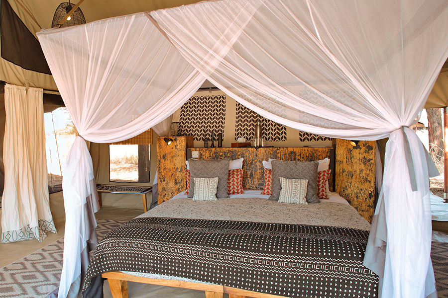 Netted luxury bedroom suite.