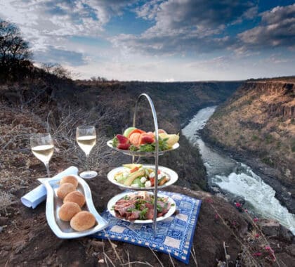 You'll never want for a dramatic view in Victoria Falls, best accompanied by chilled drinks & delicious snacks.