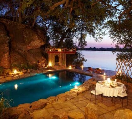 Overlooking the Zambezi River, extraordinary Tongabezi Lodge has long been one of our top honeymoon destinations.