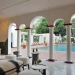 The pool lounge at Victoria Falls Hotel.