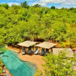 Aerial view of the Victoria Falls Safari Club.