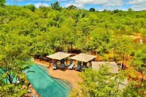 Aerial view of the Victoria Falls Safari Club.