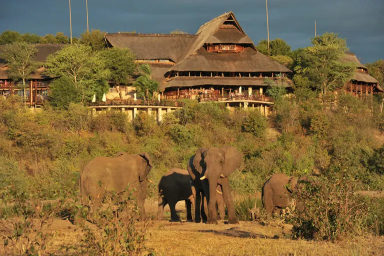 Exterior view of Victoria Falls Lodge.