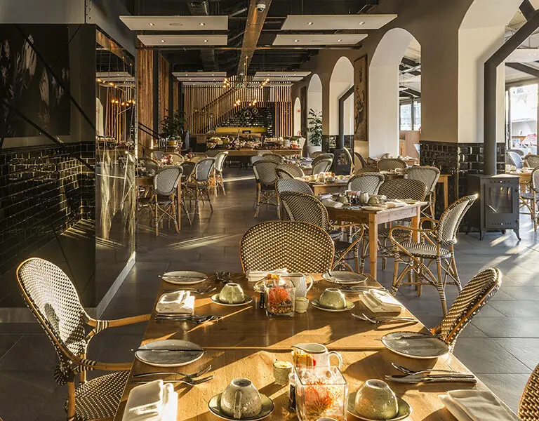 The indoor-outdoor Ginja restaurant. 