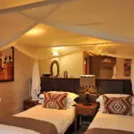 Spacious twin bedroom.