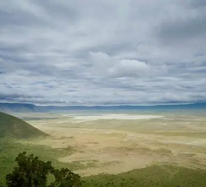 Vista desde la cima del cráter del Ngorongoro.