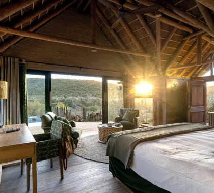 View from your suite at Kwandwe Great Fish River Lodge Kwandwe Private Game Reserve in South Africa.