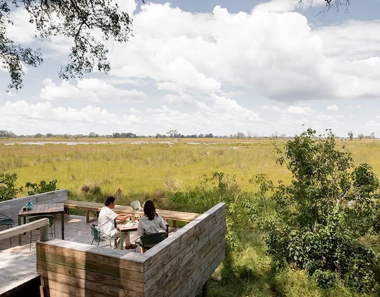 Dining out on the deck - perfect at any time of the day. 