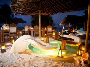 The ocean theme resonates throughout the resort, even down to the shape of the chairs at the Beach Bar.