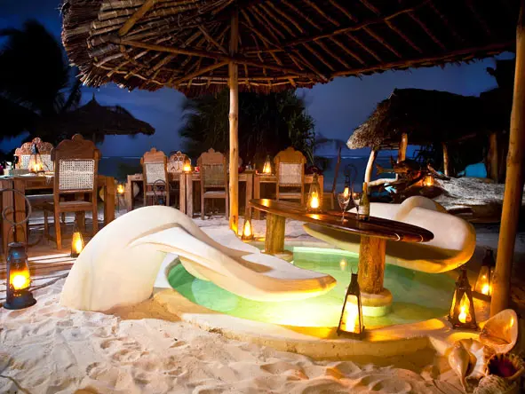 The ocean theme resonates throughout the resort, even down to the shape of the chairs at the Beach Bar.