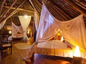 Families will love the private six-sleeper villa - this is the top floor, complete with en suite bathroom.