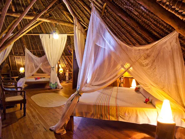 Families will love the private six-sleeper villa - this is the top floor, complete with en suite bathroom.
