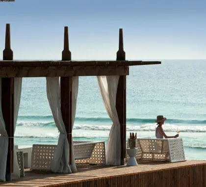 Soak up the exceptional sea views from the main deck, or from your private beach or pool suite.
