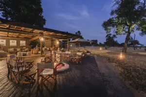 An evening at Wilderness Davison's Camp in Hwange, Zimbabwe.  
