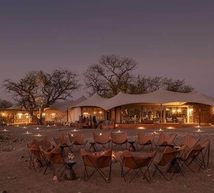 Evenings around the fire in front of the beautiful Desert Rhino Camp.