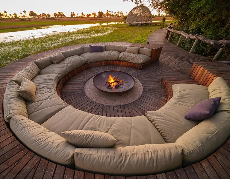 Cozy evenings await at the firepit.