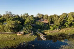 Set on a permanent channel in the Okavango Delta.