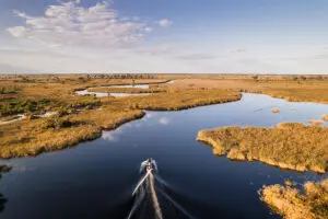 Los safaris en barco le llevan a lugares que los vehículos no pueden. 