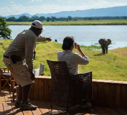 Enjoy armchair safaris from the comfort of Ruckomechi Camp.