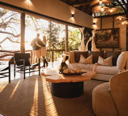 Take in the views from the lodge lounge and deck.