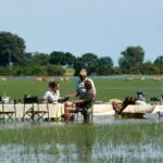 Wilderness meals are served in a variety of away-from-camp locations - expect the unexpected!