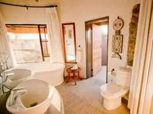 Bathrooms are light, modern & boast the full range of facilities, including an outdoor shower.
