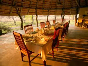 Meals at camp are served under cover or under the stars depending on the weather.
