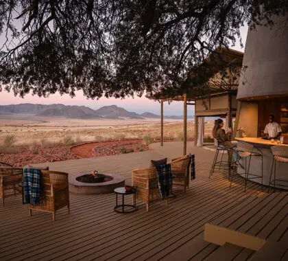 Take in the expansive views from the lodge lounge and deck. 