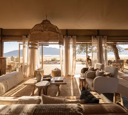 Take in the expansive views from the lodge lounge and deck. 