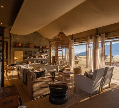 Take in the expansive views from the lodge lounge and deck. 