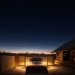 Each tented suite has a starbed on the deck which doubles as a daybed during the day. 