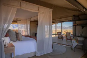 Room interior at Wolwedans Dune Camp.