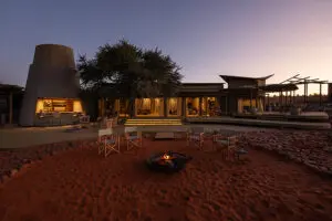 Gather before dinner at the firepit. 