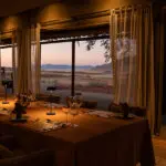 Outdoor and indoor dining.