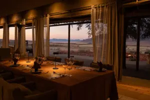 Outdoor and indoor dining.