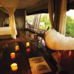 Escape to the comfort and privacy of your luxury tent and enjoy a sensational soak in your copper bathtub.