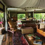 During the day, the canvas walls are rolled up to let in the light and fresh air of the Selinda