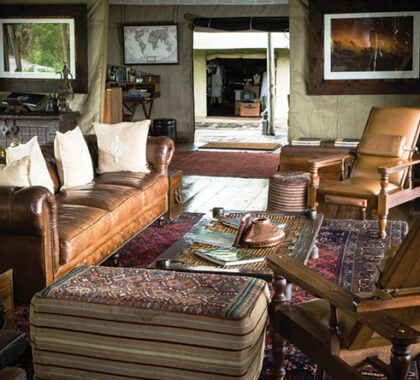 Leather couches, Turkish carpets and a variety of interesting ornaments create a unique atmosphere.