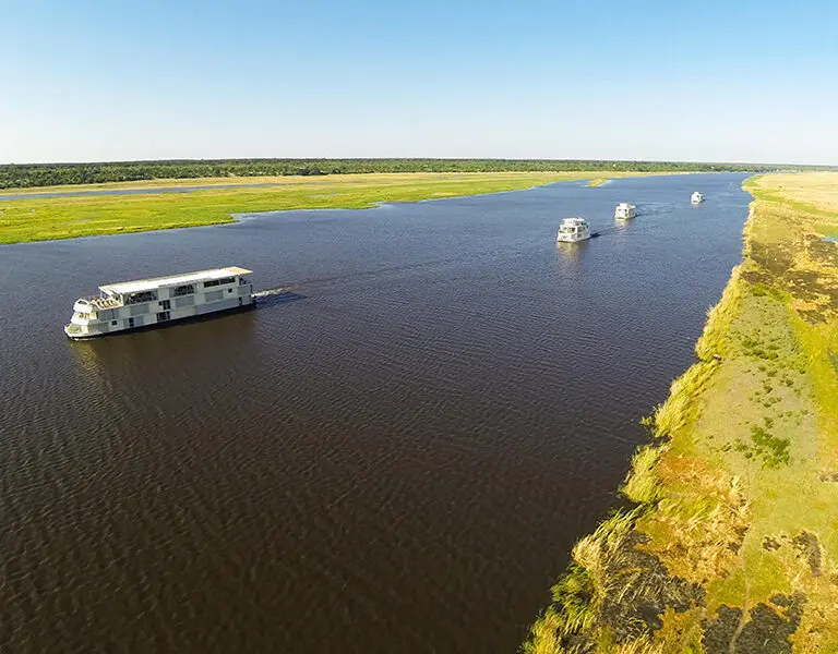 Houseboats on the Chobe.
